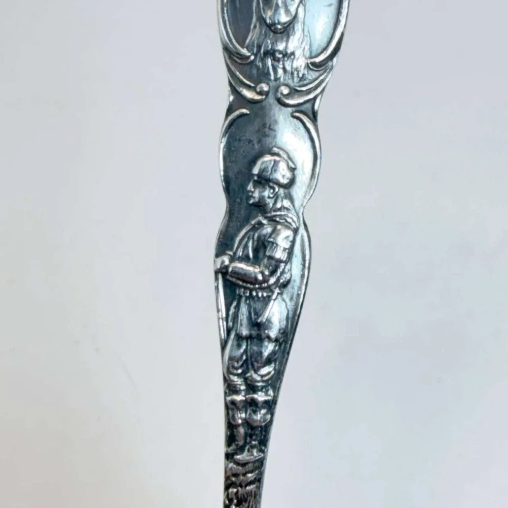 Vintage Sterling Silver Alaska Souvenir Spoon Horse of Alaska Sled Dog Mining